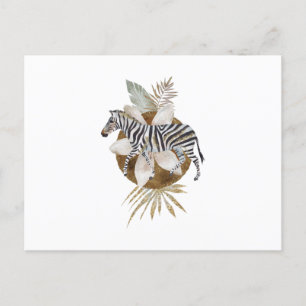 Zebra-Waterverf tropisch dier Briefkaart