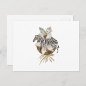 Zebra-Waterverf tropisch dier Briefkaart (Voorkant / Achterkant)