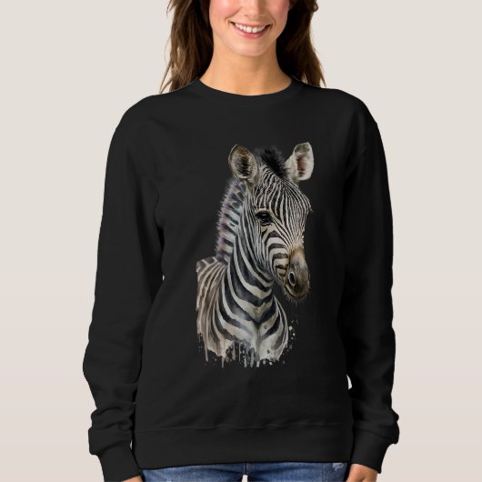 Zebra-waterverf Trui (Voorkant)