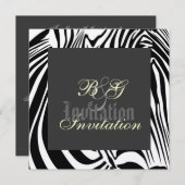 Zebra Wedding Uitnodiging (Voorkant / Achterkant)