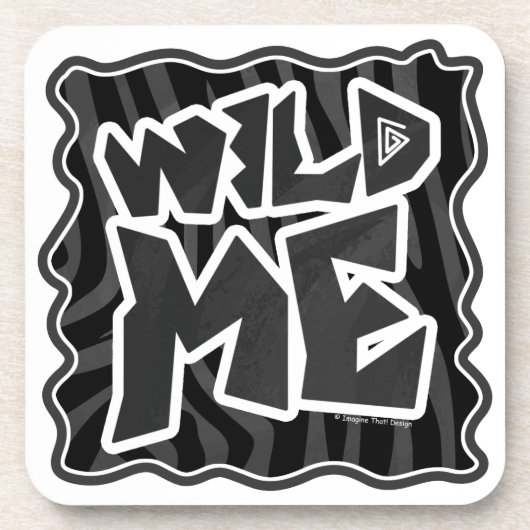 Zebra Wild me Black en Grey Drankjes Onderzetter (Voorkant)