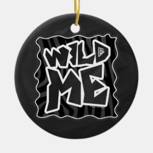 Zebra Wild me Black en Grey Keramisch Ornament