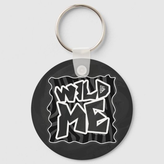 Zebra Wild me Black en Grey Sleutelhanger (Voorkant)