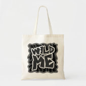 Zebra Wild me Black en Grey Tote Bag (Voorkant)