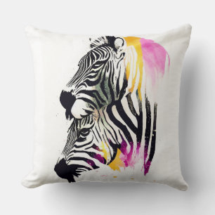 Zebra Wilde Natuur Dierlijke Kleuren Kunst Schilde Kussen