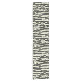 Zebra Wildlife Animal Striped Black Ecru Pattern Korte Tafelloper (Voorkant)