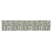Zebra Wildlife Animal Striped Black Ecru Pattern Korte Tafelloper (Horizontaal)