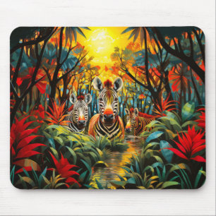 Zebra Wildlife Concept Abstract Kleurrijk Wildlife Muismat
