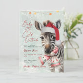 zebra Winter baby shower uitnodiging (Staand voorkant)