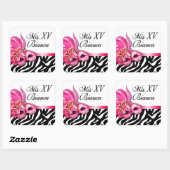 Zebra & Witte Masquerade Quinceañera Sticker (Vel)