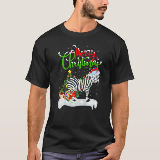 Zebra  Xmas Decorations Santa Zebra Christmas T-shirt