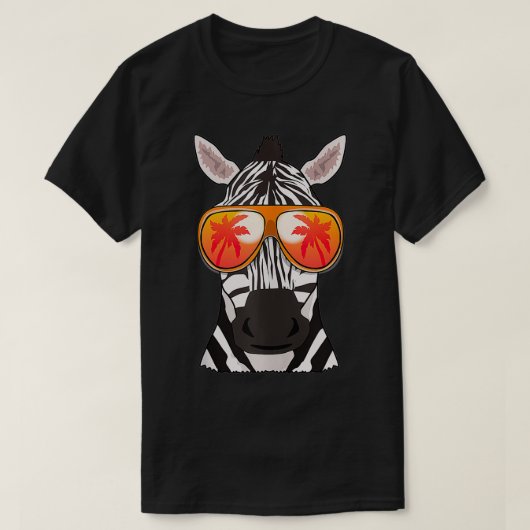 Zebra Zonnebril Strand Zomer Zwembad Party Zebra T-shirt (Design voorkant)