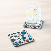 Zebra zwart-blauwe stippenprint onderzetter (Rechterzijde)