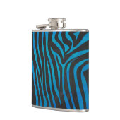 Zebra, zwart en blauw afdrukken heupfles (Links)