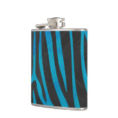 Zebra, zwart en blauw afdrukken heupfles (Links)
