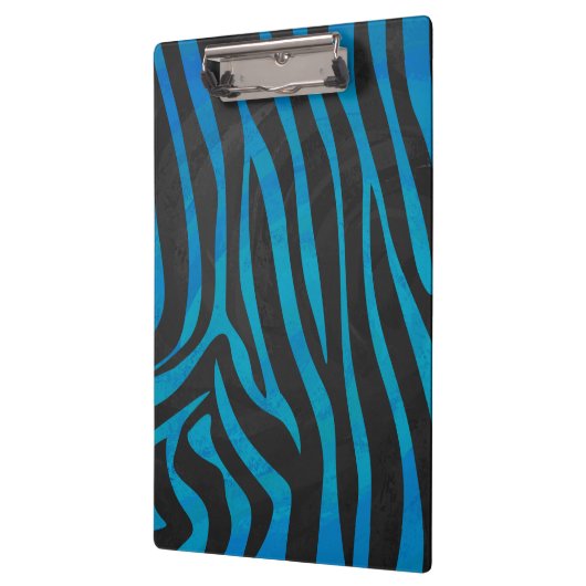 Zebra, zwart en blauw afdrukken klembord (Links)