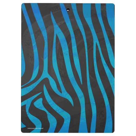 Zebra, zwart en blauw afdrukken klembord (Achterkant)