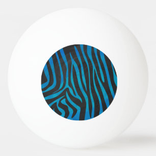 Zebra, zwart en blauw afdrukken pingpongballen
