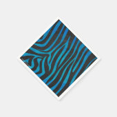 Zebra, zwart en blauw afdrukken servetten (Hoek)