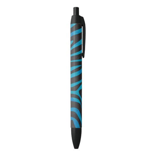 Zebra, zwart en blauw afdrukken zwarte inkt pen (Achterkant (Verticaal))