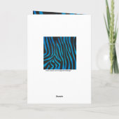Zebra zwart en blauw met monogram kaart (Achterkant)
