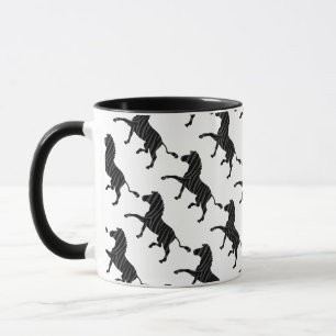 Zebra zwart en grijs afdruk silhouet mok