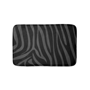 Zebra, zwart en grijs afdrukken badmat