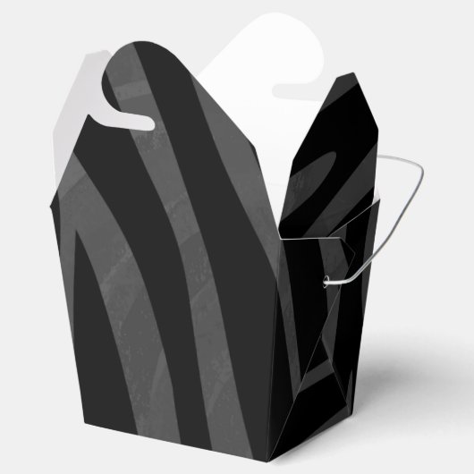 Zebra, zwart en grijs afdrukken bedankdoosjes (Geopend)