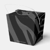 Zebra, zwart en grijs afdrukken bedankdoosjes (Achterkant)