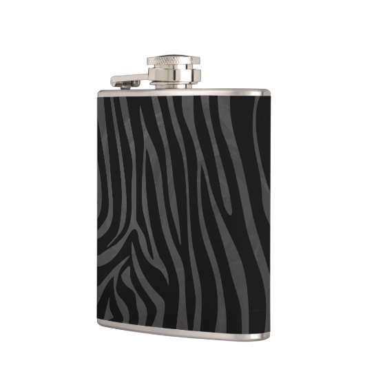 Zebra, zwart en grijs afdrukken heupfles (Links)