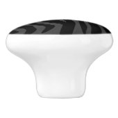 Zebra, zwart en grijs afdrukken keramische knop (Zijkant)