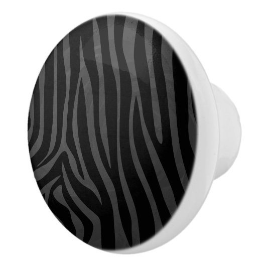 Zebra, zwart en grijs afdrukken keramische knop (Rechts)