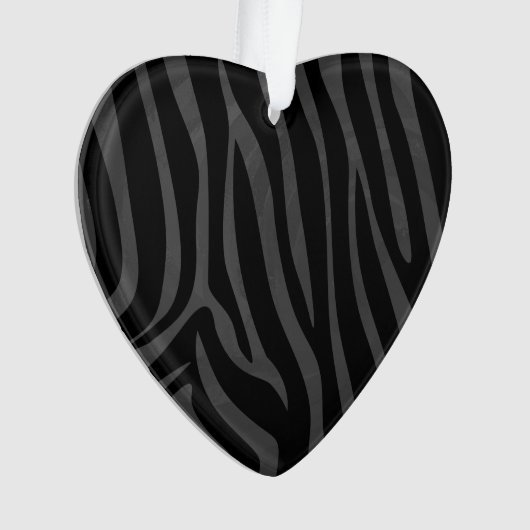 Zebra, zwart en grijs afdrukken ornament (voorkant)