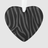 Zebra, zwart en grijs afdrukken ornament (achterkant)
