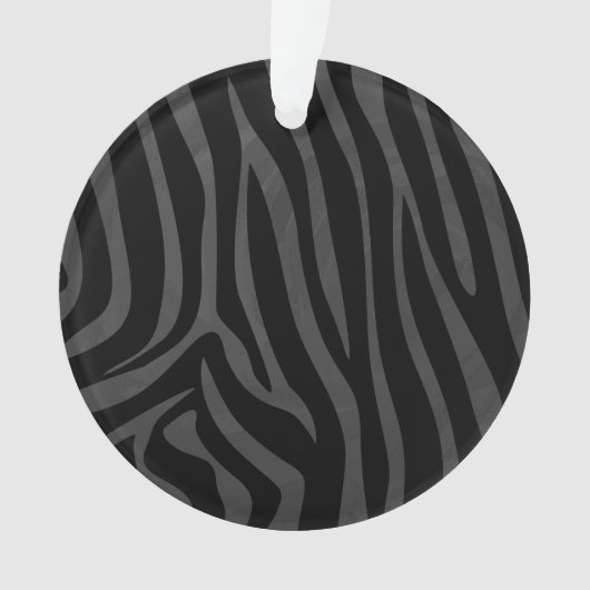Zebra, zwart en grijs afdrukken ornament (voorkant)