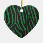 Zebra, zwart en groen afdrukken keramisch ornament (Voorkant)
