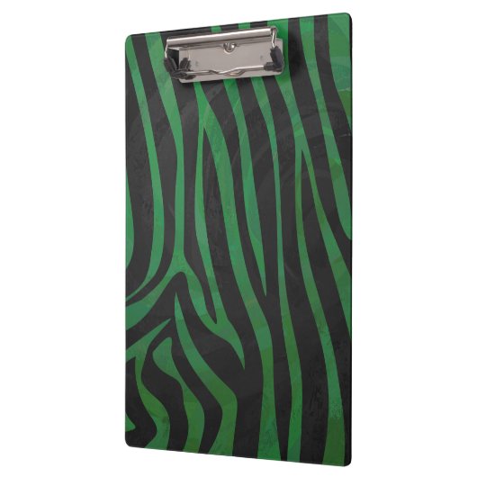 Zebra, zwart en groen afdrukken klembord (Links)