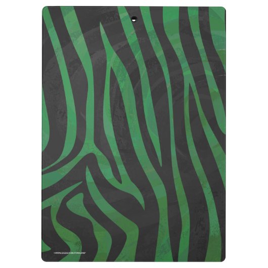 Zebra, zwart en groen afdrukken klembord (Achterkant)