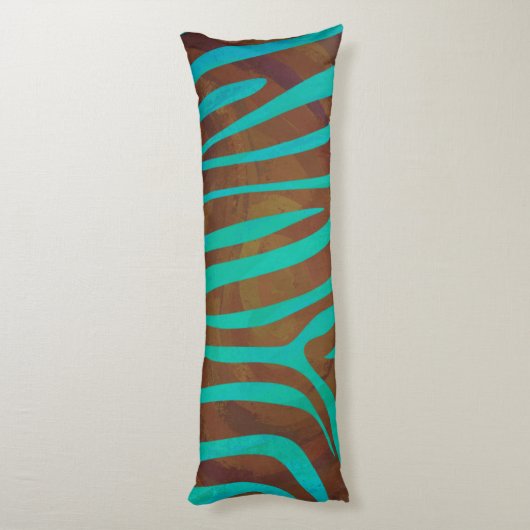 Zebra, zwart en groen afdrukken lichaamskussen (Achterkant (Verticaal))