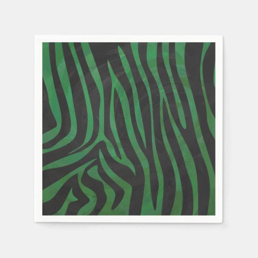 Zebra, zwart en groen afdrukken servetten (Voorkant)