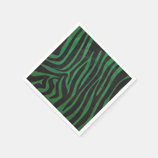 Zebra, zwart en groen afdrukken servetten (Hoek)