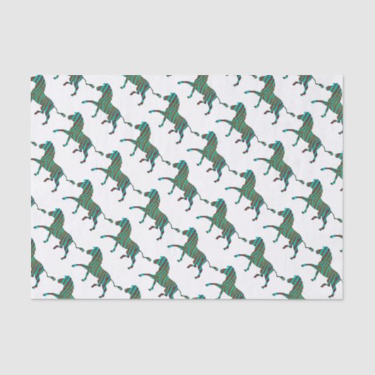 Zebra, zwart en groen afdrukken tissuepapier (Voorkant)