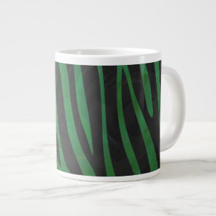 Zebra zwart en groene print extra grote beker