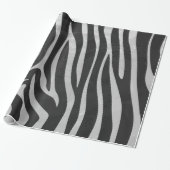Zebra, zwart en licht grijs afdrukken cadeaupapier (Uitgerold)