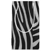 Zebra, zwart en licht grijs afdrukken klein cadeauzakje (Voorkant)