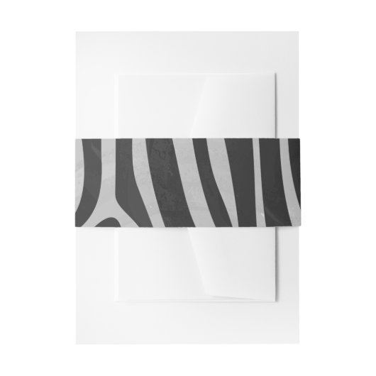 Zebra, zwart en licht grijs afdrukken uitnodigingen wikkel (Voorkant Voorbeeld)