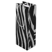 Zebra, zwart en licht grijs afdrukken wijn cadeautas (Voorkant Gekanteld)