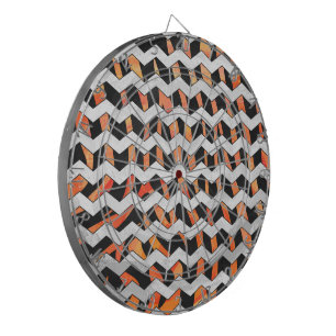 Zebra, zwart en Oranje afdrukken Dartbord