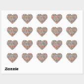 Zebra, zwart en Oranje afdrukken Hart Sticker (Vel)