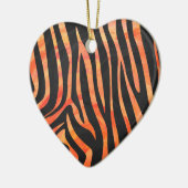Zebra, zwart en Oranje afdrukken Keramisch Ornament (Links)